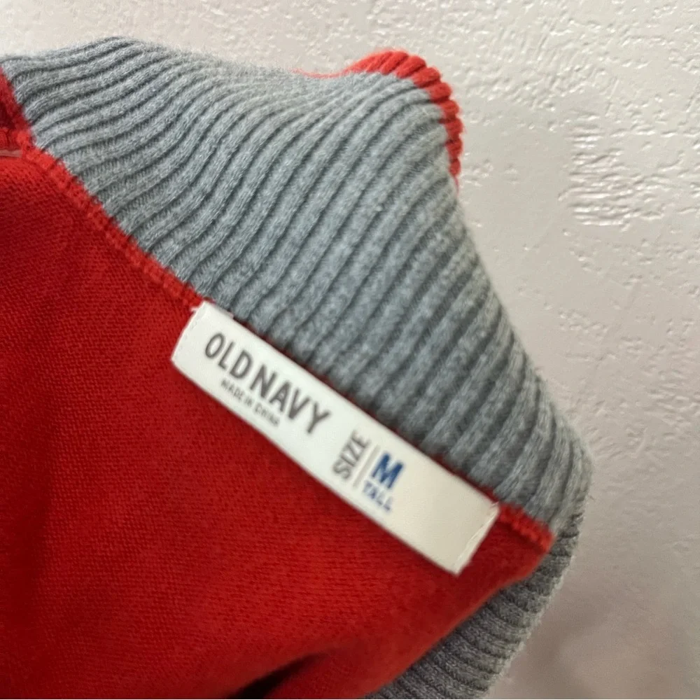 5 for $30 Old Navy Sweatshirt Sweater Pullover Quarter Zip Red Mens‎ Size M